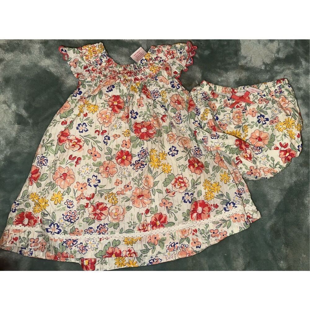 Sincerely Jules Girl dress with under pants bloomers floral infant 6-9 months